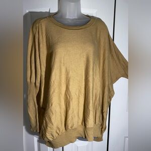 PLANET by Lauren G Pima Cotton Long Sleeve Sweater V Boxy One Size SEE PICS AA17